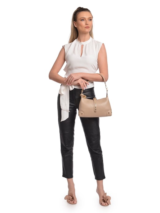 Anna Luchini Beige Bolso de cuero - Image 5