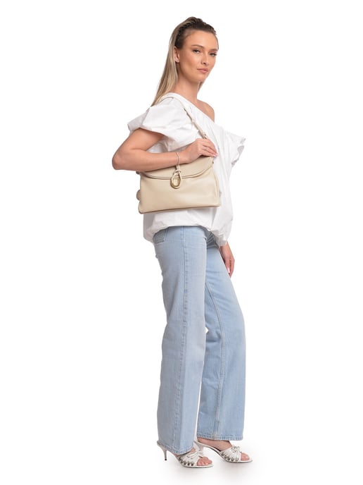 Anna Luchini Beige Bolso de cuero - Image 5