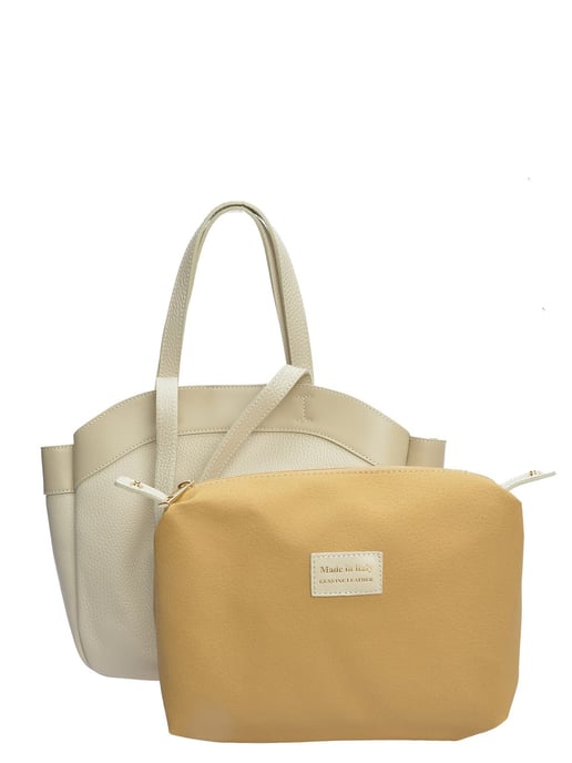 Anna Luchini Beige Bolso de cuero - Image 3
