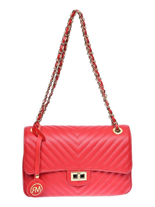Roberta M Rojo Bolso de cuero - Image 1