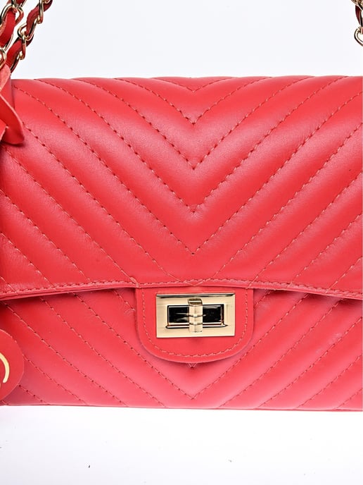 Roberta M Rojo Bolso de cuero - Image 3