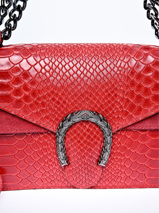 Roberta M Rojo Bolso de cuero - Image 3