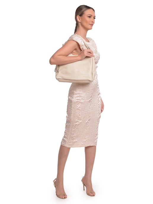 Roberta M Beige Bolso de cuero - Image 5