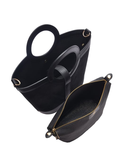 Anna Luchini Negro Bolso de cuero - Image 4
