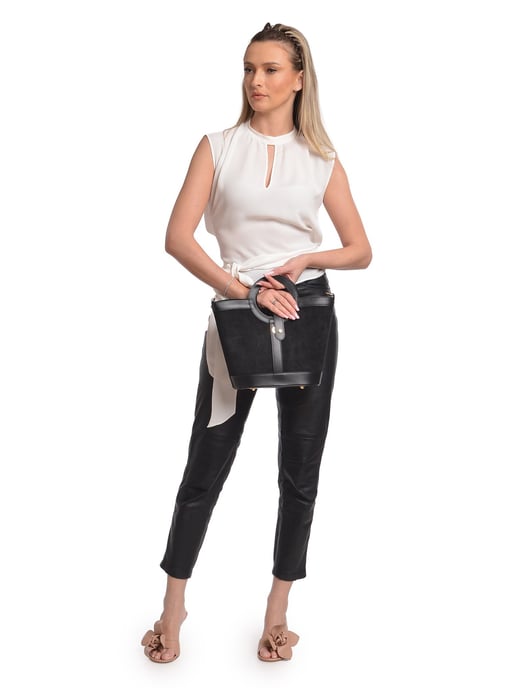 Anna Luchini Negro Bolso de cuero - Image 5