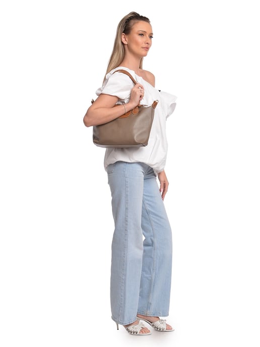 Anna Luchini Beige Bolso de cuero - Image 5