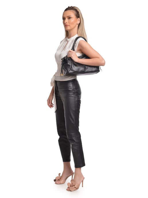 Anna Luchini Negro Bolso de cuero - Image 5