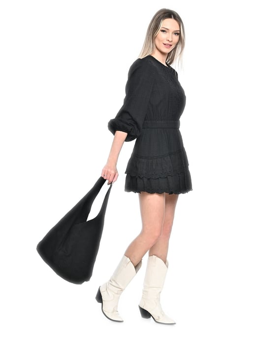 Anna Luchini Negro Bolso de cuero - Image 5