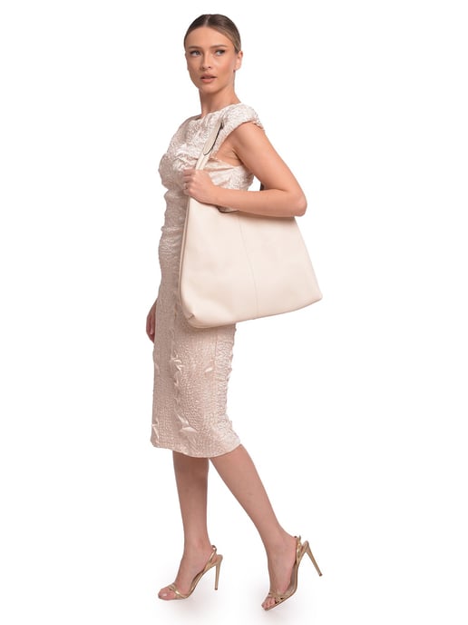 Luisa Vannini Beige Bolso de cuero - Image 5
