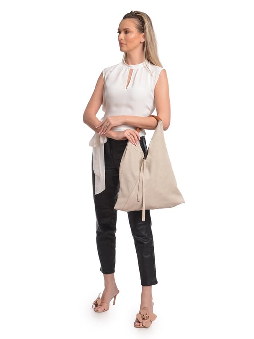 Anna Luchini Beige Bolso de cuero - Image 5