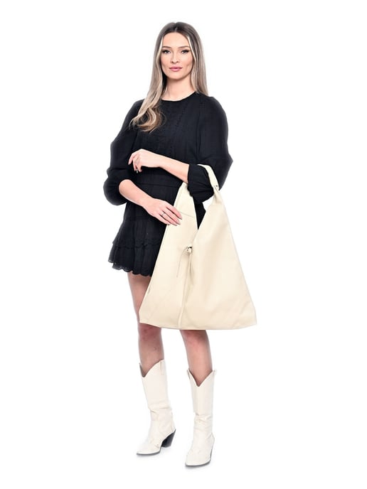 Anna Luchini Beige Bolso de cuero - Image 5