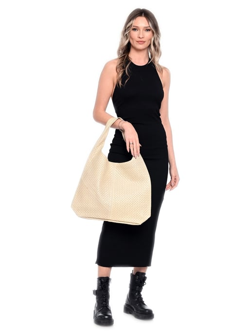 Luisa Vannini Beige Bolso de cuero - Image 5