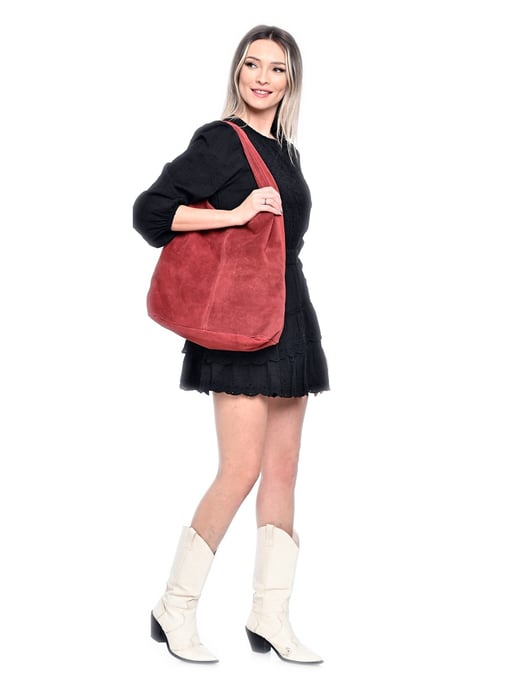 Anna Luchini Rojo Bolso de cuero - Image 5