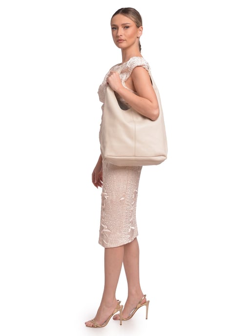 Roberta M Beige Bolso de cuero - Image 5