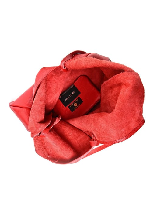 Anna Luchini Rojo Bolso de cuero - Image 4