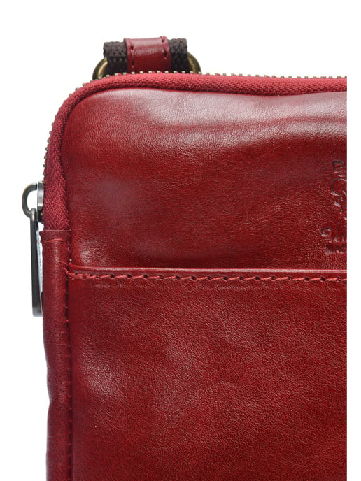 Anna Luchini Rojo Bolso de cuero - Image 3