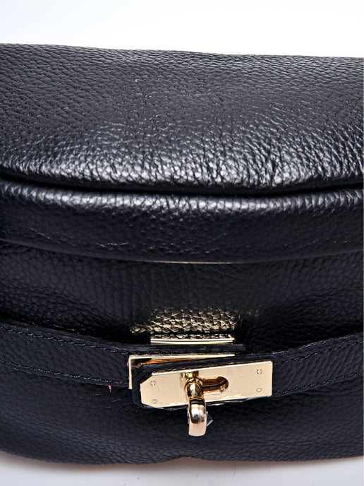 Anna Luchini Negro Bolso de cuero - Image 3