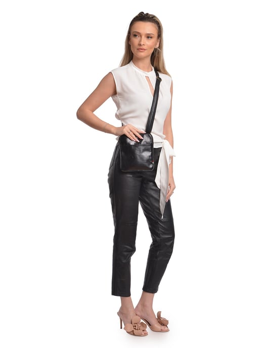 Anna Luchini Negro Bolso de cuero - Image 5