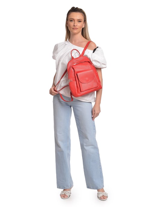 Anna Luchini Rojo Bolso de cuero - Image 5