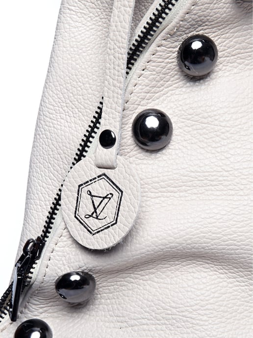 Luisa Vannini Beige Bolso de cuero - Image 3