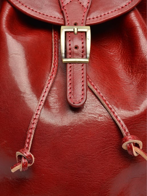 Anna Luchini Rojo Bolso de cuero - Image 3