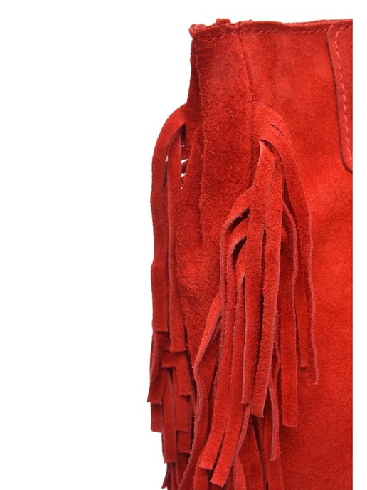 Anna Luchini Rojo Bolso de cuero - Image 3