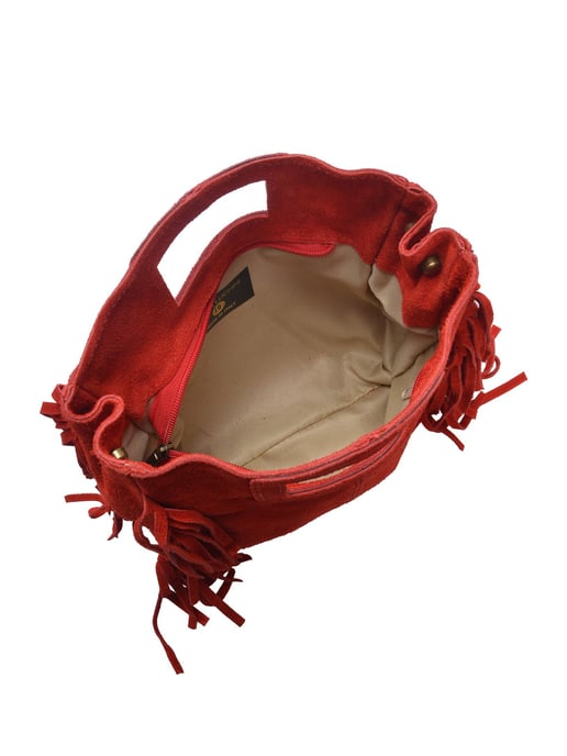 Anna Luchini Rojo Bolso de cuero - Image 4