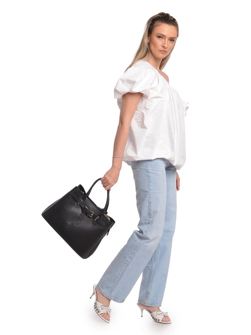 Anna Luchini Negro Bolso de cuero - Image 5