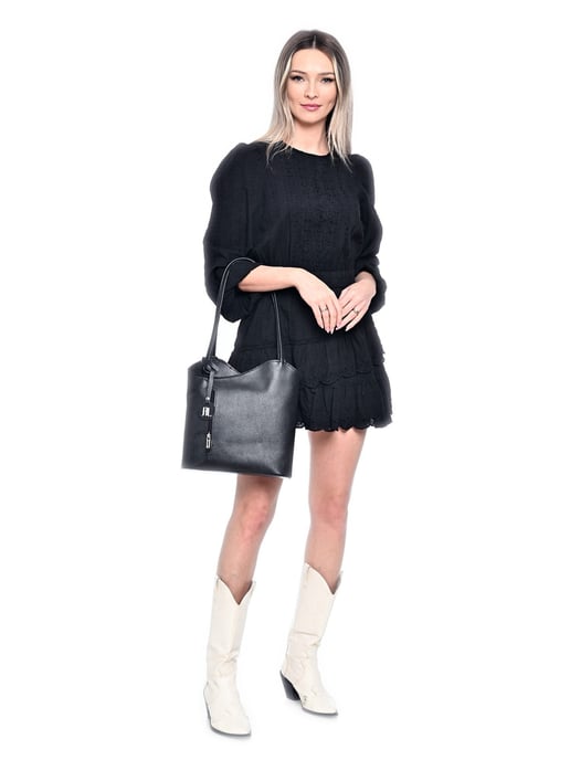 Anna Luchini Negro Bolso de cuero - Image 5