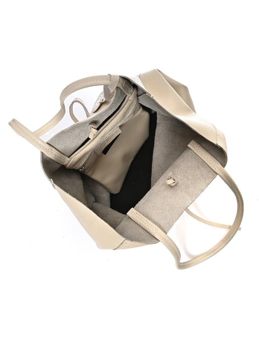 Roberta M Beige Bolso de cuero - Image 4