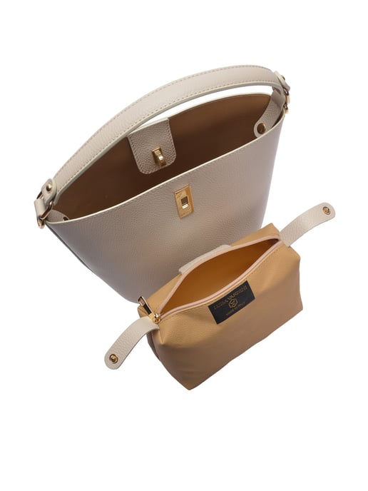 Luisa Vannini Beige Bolso de cuero - Image 4