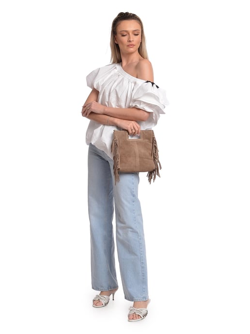 Anna Luchini Beige Bolso de cuero - Image 5