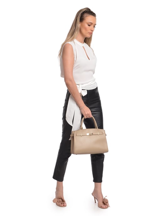 Isabella Rhea Beige Bolso de cuero - Image 5