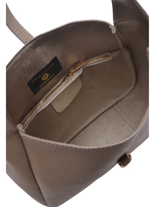 Anna Luchini Beige Bolso de cuero - Image 4