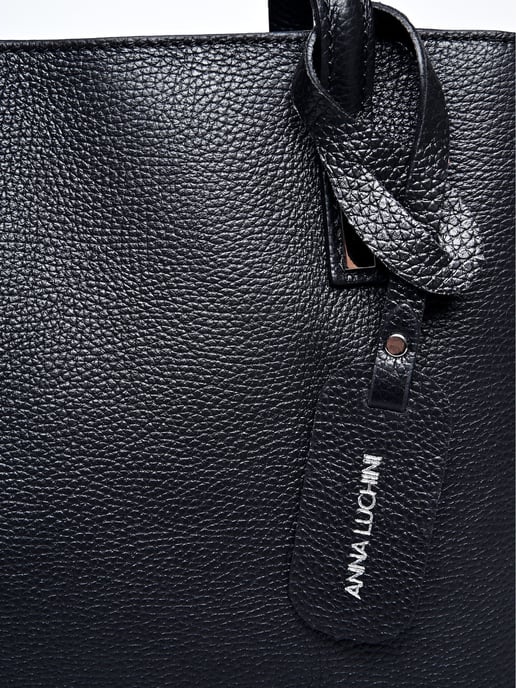 Anna Luchini Negro Bolso de cuero - Image 3