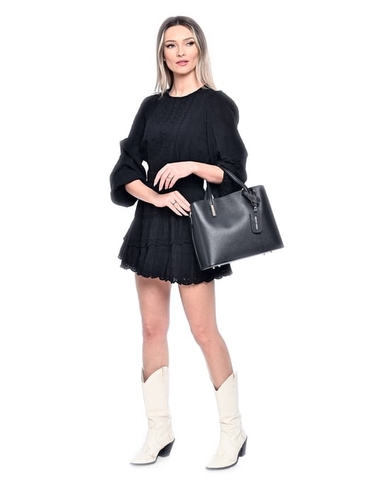 Anna Luchini Negro Bolso de cuero - Image 5