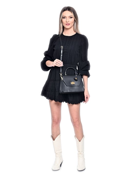 Anna Luchini Negro Bolso de cuero - Image 5