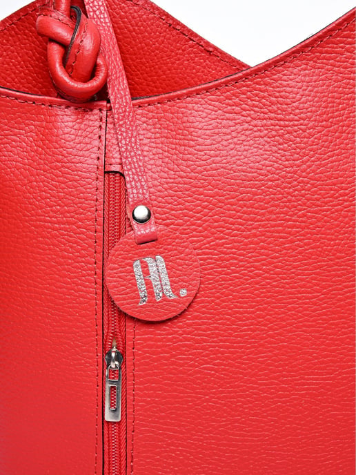 Anna Luchini Rojo Bolso de cuero - Image 3