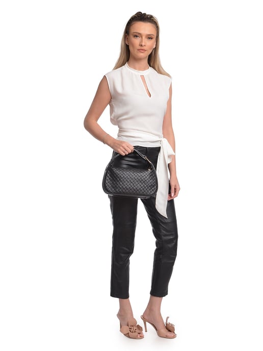 Anna Luchini Negro Bolso de cuero - Image 5