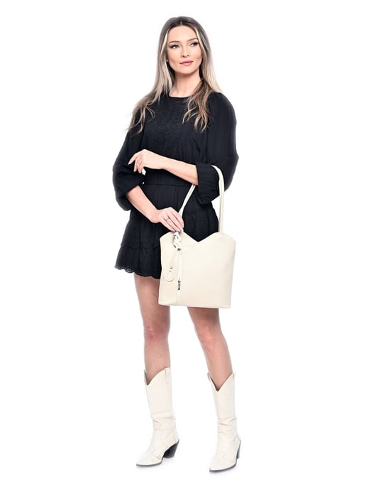 Anna Luchini Beige Bolso de cuero - Image 5