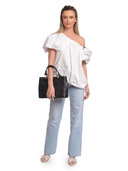 Anna Luchini Negro Bolso de cuero - Image 5