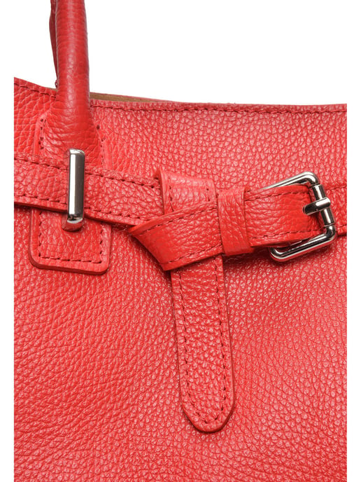 Anna Luchini Rojo Bolso de cuero - Image 3