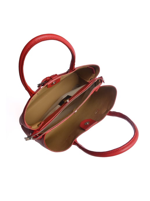 Anna Luchini Rojo Bolso de cuero - Image 4