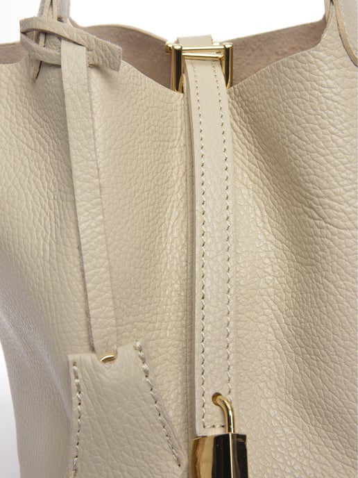 Anna Luchini Beige Bolso de cuero - Image 3