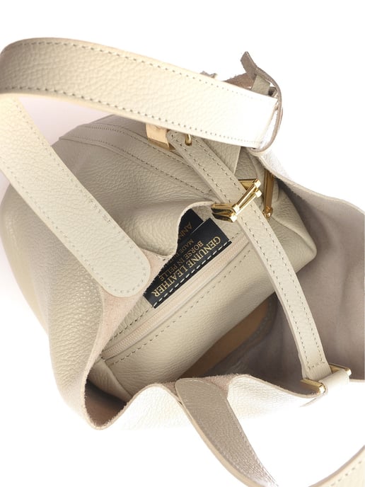 Anna Luchini Beige Bolso de cuero - Image 4