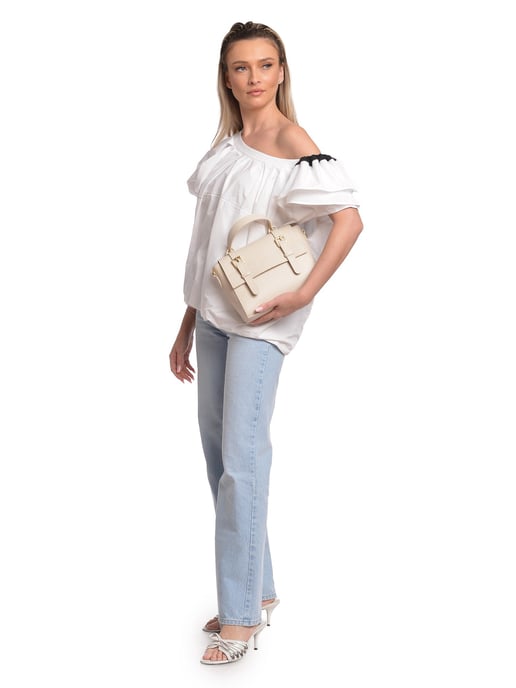Anna Luchini Beige Bolso de cuero - Image 5
