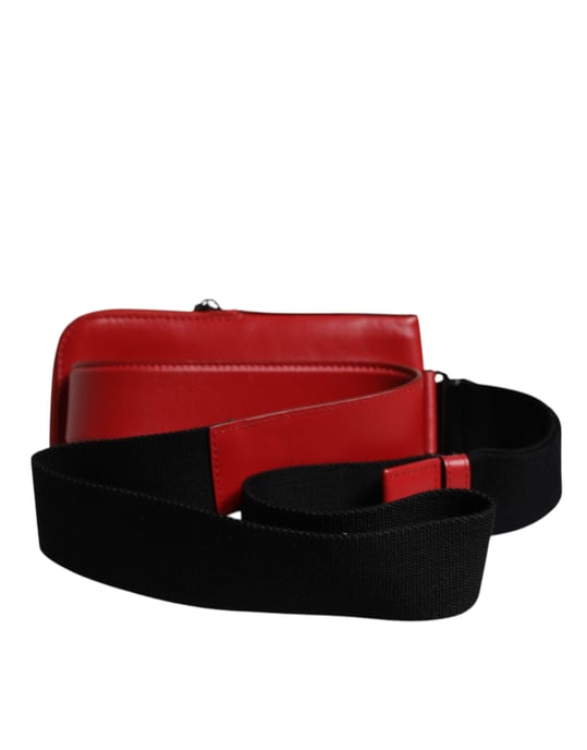 Bolso de Cintura con Logo de Piel de Ternera Roja Dolce & Gabbana - Image 4