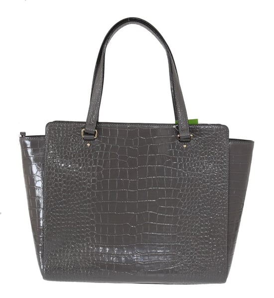 Bolso de Mano Elissa Bristol Drive de Cuero con Grabado de Cocodrilo Gris de Kate Spade - Image 4