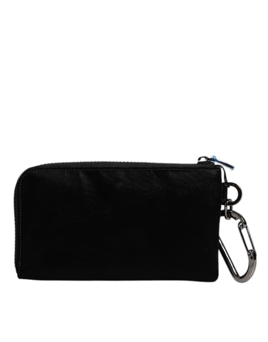 Bolso de mano con llavero de placa de logo de nylon negro de Dolce & Gabbana - Image 5