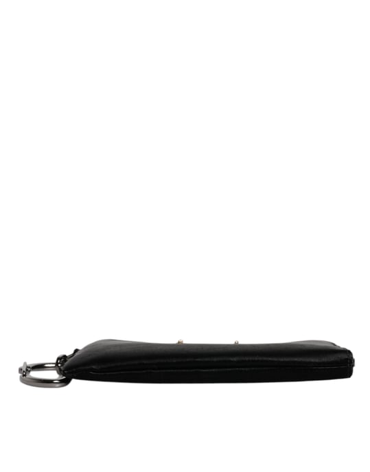 Bolso de mano con llavero de placa de logo de nylon negro de Dolce & Gabbana - Image 6